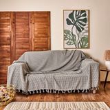 Evidea Soft Dama Koltuk Örtüsü - Ekru / Gri - 180X200 cm - Ekru - Gri - 180 x 200 cm