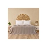 Evidea Soft Econo Çift Kişilik Yatak Örtüsü - Ekru / Kahverengi - 200x220 cm