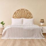 Evidea Soft Econo Çift Kişilik Yatak Örtüsü - Gri / Ekru - 200x220 cm