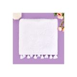Evidea Soft French Cottage Ekru 50x90 cm Püsküllü Yüz Havlusu