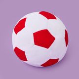 Evidea Soft Futbol Topu Figürlü Beyaz Kırmızı 30x30 cm Yastık