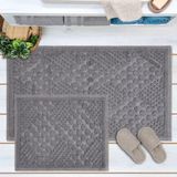 Evidea Soft Kağan Gri 60x100 cm + 50x60 cm 2'li Banyo Paspası