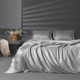 Evidea Soft Karo Pamuk Saten Çift Kişilik Nevresim Takımı - Gri - 200 x 220 cm