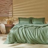 Evidea Soft Karo Pamuk Saten Çift Kişilik Nevresim Takımı - Yeşil - 200 x 220 cm