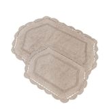 Evidea Soft Lace Bej 40x60 cm + 60x90 cm 2'li Banyo Paspası