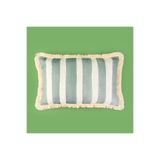 Evidea Soft Line Yeşil Ekru 35x55 cm Saçaklı Kırlent