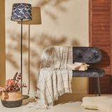 Evidea Soft Lino Koltuk Şalı - Krem / Antrasit - 130X170 cm - Krem - Antrasit - 130 x 170 cm