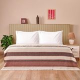 Evidea Soft Marun Ekru Kırmızı 200x230 cm Çift Kişilik Yatak Örtüsü