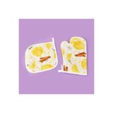 Evidea Soft Nemo Fırın Eldiveni ve Tutaç - Ekru / Sarı - 17x28 cm + 20x20 cm
