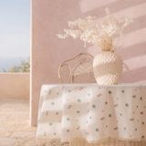 Evidea Soft Pane Dantelli Ekru 150x150 cm Yuvarlak Masa Örtüsü