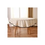 Evidea Soft Pine Ekru 150x150 cm Yuvarlak Masa Örtüsü