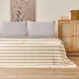 Evidea Soft Serena Ekru Antrasit 230x250 CM Çift Kişilik Yatak Örtüsü
