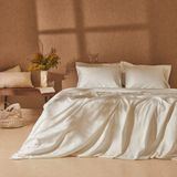 Evidea Soft Seta Lyocell Pamuk Saten Çift Kişilik Nevresim Takımı - Ekru - 200 x 220 cm