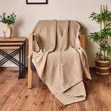 Evidea Soft Shiny Koltuk Şalı - Bej / Kahverengi - 130X170 cm - Bej - Kahverengi - 130 x 170 cm
