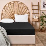 Evidea Soft Siyah 260x270 cm Çift Kişilik Düz Kenar Çarşaf