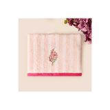 Evidea Soft Vari Yüz Havlusu - Ekru / Pembe - 50x80 cm