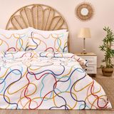 Evidea Soft Vonal Çift Kişilik Nevresim Takımı - Renkli - 200 x 220 cm