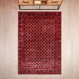 Evidea Soft Zarmine Afgan Desenli Kırmızı 160x230 cm Halı