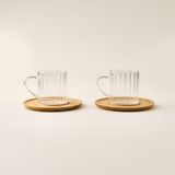 Evidea | Tohana Loren 2'li Espresso Fincanı - Şeffaf / Açık Kahverengi - 150 ml