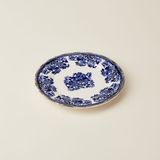 Evidea | Ülger Seramik Vintage Flower Porselen Tatlı ve Kahvaltı Tabağı - Mavi / Beyaz - 17 cm