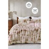Evien Home Evlen Home Collection Kürk Yatak Örtüsü Çift Kişilik Dolgulu Peluş Yumuşak Tavşan Tüyü Yorgan 3 Parça Çift Taraflı Paye Krem Bej - Krem - Kahverengi - 220 x 240 cm