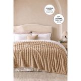 Evien Home Kürk Bubble Battaniye Çift Kişilik Peluş Tavşan Tüyü Yumuşak 220X240 cm Bej - 220 x 240 cm - Cappuccino