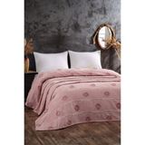 Evien Home Pamuklu Çift Kişilik (Pike Takımı) Yatak Örtüsü Battal Çeyiz Seti 4 Parça Pudra - 240 x 250 cm