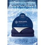 Evien Home Soğutmalı Yatak Örtüsü Seti Tek Kişilik Serinletici Soğuk Icecool 2 Parça Çift Taraflı Lacivert Gri - 160 x 210 cm
