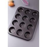 Evikonu 12’li Muffin Kek Kalıbı Karbon Çelik Yapışmaz Kaplama 26 x 35 cm Boyut - 1 Adet