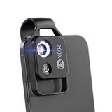 Evil eye 200X Telefon Mini Cep Mikroskopu LED Işık/Evrensel Klip, Nano Zoom Taşınabilir Dijital Mikroskop Kamera Ekleri 99% Akıllı Telefon, Çocuklar Yetişkinler için Microworld (CPL ile Siyah 200X)