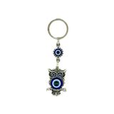 Evil Eye Love Nazar BoncukluBaykuş Motifli Metal Anahtarlık