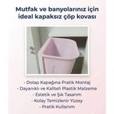 Evim 365 Kapak Askılı Plastik Çöp Kovası - Pembe