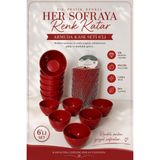 Evim 365 Kırılmaz Plastik Kase Çerezlik 6lı - Kırmızı