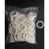 Evim Ahşap 20 Adet Plastik Rustik Perde Halkası – Perde Borusu Halkası – Klips Uyumlu - 1BW-Beyaz