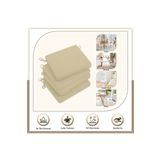 Evim Canvas 4'lü Açık Bej Sıvı Geçirmez Leke Tutmaz Fermuarlı Bağcıklı Sandalye Minderi 40 x 40 cm