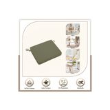 Evim Canvas Haki Sıvı Geçirmez Leke Tutmaz Fermuarlı Bağcıklı Sandalye Minderi 40 x 40 cm
