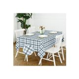 Evim Canvas Kareli Sıvı Geçirmez Leke Tutmaz Masa Örtüsü Indigo İNDİGO 120 x 120