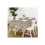 Evim Canvas Kareli Sıvı Geçirmez Leke Tutmaz Masa Örtüsü Kahve KAHVE 140 x 160