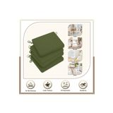 Evim Canvas Tekli Koyu Haki Sıvı Geçirmez Leke Tutmaz Fermuarlı Bağcıklı Sandalye Minderi 40 x 40 cm
