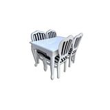Evim-E Aksesuar Lükens Açılır Ahşap Lake Masa + 4 Adet Kontra Ahşap Lake Zebra Döşeme Sandalye