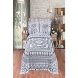 Evim Fil Desenli Pamuklu Koyu Indigo Jakar Yatak Örtüsü - 230x240 Cm