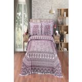 Evim Fil Desenli Pamuklu Mürdüm Jakar Yatak Örtüsü - 230x240 Cm MÜRDÜM 230 x 240