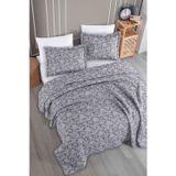 Evim Kael Jakarlı Yatak Örtüsü Seti Çift Kişilik Mavi 230x240 cm