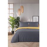 Evim Organik Pamuk Akfil Çift Taraflı Nevresim Takımı Çift Kişilik 200x220 cm Antrasit Hardal ANTRASİT-HARDAL 200 x 220