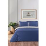 Evim Organik Pamuk Akfil Çift Taraflı Nevresim Takımı Çift Kişilik 200x220 cm Lacivert Gri LACİVERT-GRİ 200 x 220
