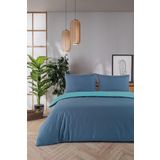 Evim Organik Pamuk Akfil Çift Taraflı Nevresim Takımı Tek Kişilik 160x220 cm İndigo Petrol İNDİGO-PETROL 160 x 220