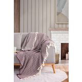 Evim Pamuklu Alder Ekru Bordo Koltuk Şalı - 130x170 Cm EKRU BORDO 130 x 170