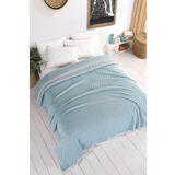 Evim Pamuklu Arem Turkuaz Çok Amaçlı Yatak Örtüsü Çift Kişilik - 200x220 Cm