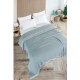 Evim Pamuklu Bige Turkuaz Çok Amaçlı Yatak Örtüsü Çift Kişilik - 200x220 Cm