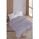 Evim Pamuklu Maya Açık Lila Mürdüm Pike Yatak Örtüsü Çift Kişilik - 200x230 Cm